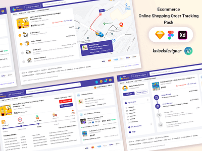 Ecommerce Online Shopping Order Tracking Screens Pack