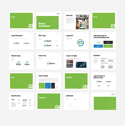 Skyzer - Brand Guidelines brand brand guidelines brand identity branding design guidelines layout logo skyzer style guides