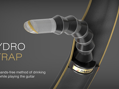 Hydro Strap 3d 3d modeling concept design designer drinking guitar industrial design keyshot music music accessories rhino water