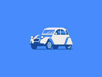 Citroën 2 cv 2cv car citroen design flat graphic illustration illustrator logo logotype minimal vector