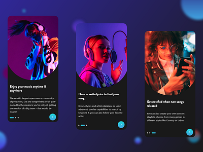 Music App Walkthroughs app app design concept design illustration minimal mobile app mobileapp music musicapp musicappdesign player playerapp spotify ui ui ux uiux user interface ux walkthroughs