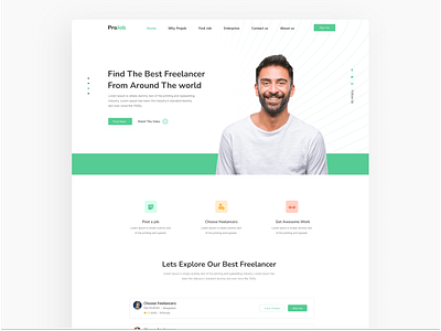 Job Finding Landing page graphic design illustration landing page layout product design psd template ui ux user experience user interface design web design web templates website website design