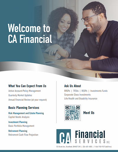 Client-Facing Sheet Design for Financial Company client facing sheets finance industry financial graphic design marketing