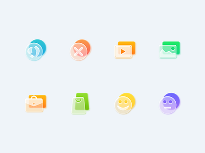 Frosted Glass Icons Set - part 3 3d design effect essential figma frosted glass icons iconset iconspack morphism resourses sketch soft ui vector