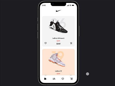Nike | e-commerce app concept animation app app design application concept ecommerce ecommerce app home page interaction microinteractions minimal mobile mobile app motion online store product design prototype shop ui ux