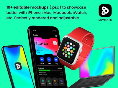 Levitate - Figma 3D scene builder & Presentation templates 3d 3d design 3d mockup animation block branding design desktop graphic design illustration landing logo mobile motion graphics ui