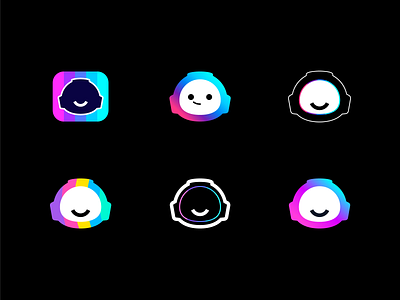 Jarvis | Logo options 2d branding chat colors explore gradient graphic design head logo head robot help logo logo design branding logotype robot unused