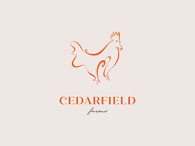 Rooster agriculture bird branding chicken cock concept design emblem farm line logo modern oneline organic premium professional rooster simple symbol unique