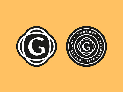 Gourmer Kitchenware Branding badge brand branding chef chef branding cook cookware design gourmet kitchen kitchenware logo yellow
