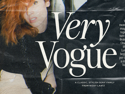 New - The Very Vogue Serif Family classic classy display fashion fashionable font glamour glamourous high contrast italic magazine serif style stylish type