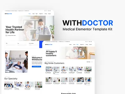 WithDoctor - Medical Elementor Template Kit design elementor modern polyclinic ui website wordpress