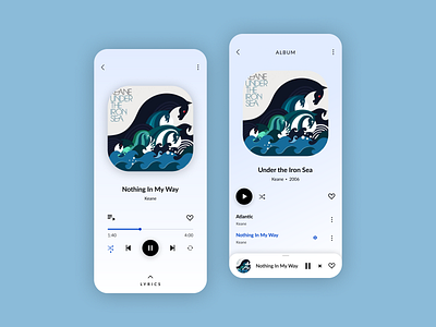 Daily UI 009 - Music Player 009 app design appui blue daily ui 009 dailyui dailyui 009 dailyuichallenge design figma mobile app mobile design music music player music player app music player ui musicplayer spotify ui ux