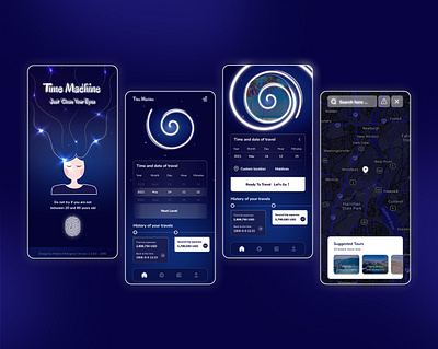 Time Machine art dark mode dark theme dark ui dashboard ui design graphic design illustration logo mobile