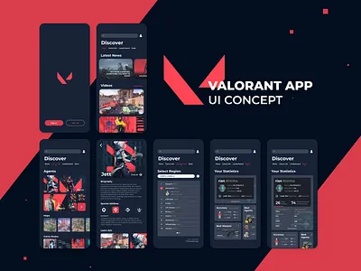 Valorant App UI Concept mobile statistic valorant