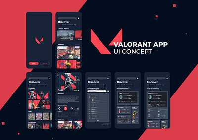 Valorant App UI Concept mobile statistic valorant