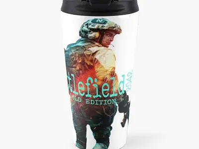 Battlefield 2042 Travel mugs Design Travel Mug 3d animation graphic design logo m4 m4hv motion graphics redbubble