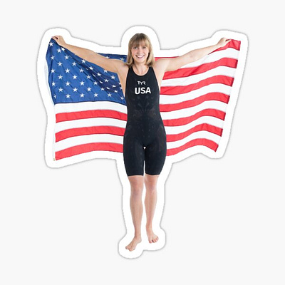 Katie Ledecky Stickers Sticker design graphic design logo m4 m4hv mask motion graphics mug redbubble stickers t shirt