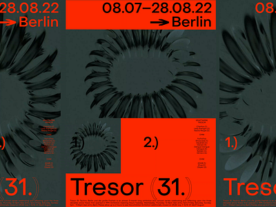 Tresor 31. A.P clean design flat grid layout poster typography