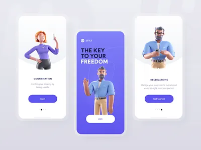 Stiilt - Premium Carsharing 3d 3d model app c4d carsharing design illustration onboarding product design ui user interface