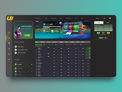 #Betting Webdesign 3d app bet bets betting bookmakers categories category dailyui dashboard football logo profile sidebar sport statistics ticket