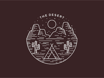 Desert Line Art Logo Badge