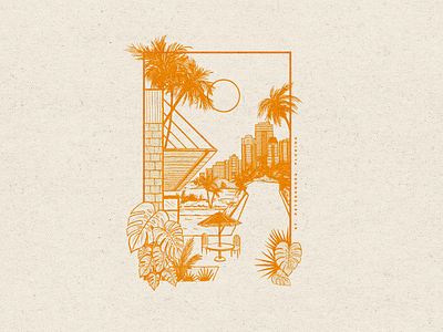 St. Pete Illustration florida illustration monstera palm tree sun sunshine tropical typography vintage