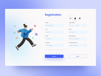 Sign up mi minimalism sign up ui ux web