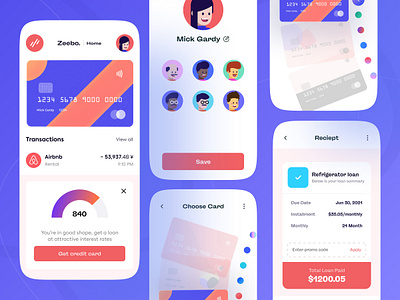 Zeebo. Banking App banking branding design designers finance financeapp marketing marketplace nft nftart ui uidesign uiux ux ux design website ux