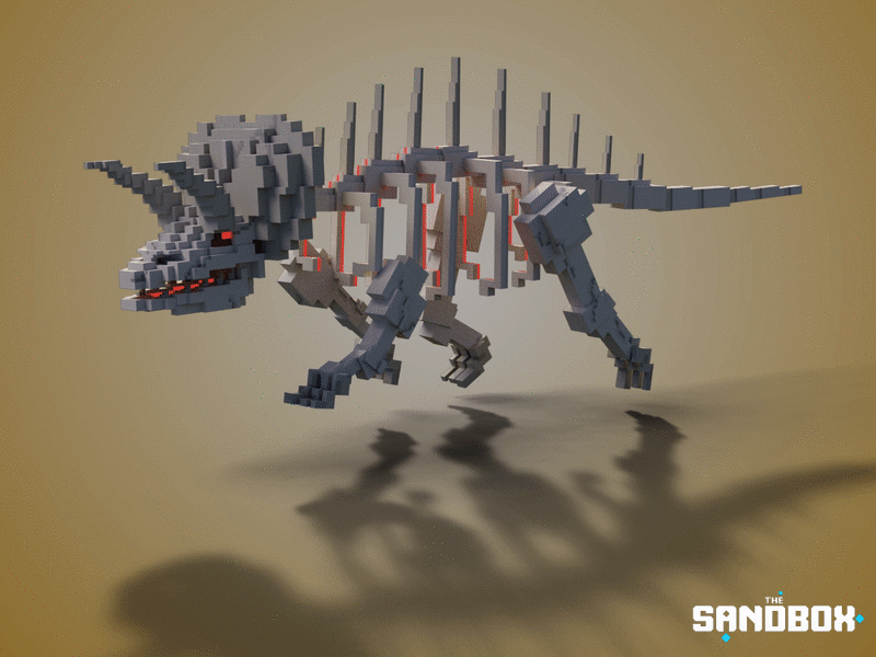 Ancient Cursed Skeleton Giant Dinosaur 3d 3d art ancient animal animation creature dragon game art game asset gamedesign illustration nft nfts prehistoric rpg skeleton stone age tsb voxedit voxel