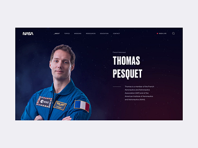 NASA - Parallax Animation 1 animation astronaut branding design digital interface motionui nasa responsive space thomas pesquet ui ui design uianimation uiux universe ux web webdesign