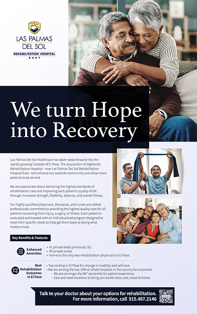 Las Palmas Del Sol Rehab Campaign copywriting graphic design hospital marketing