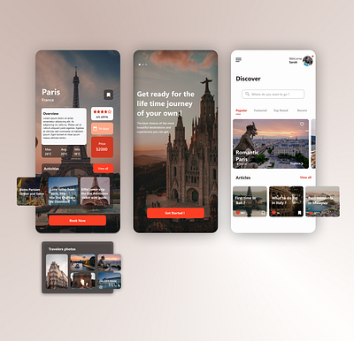 Travel Application Mobile UI Design Concept appdesign apptravel figma inspriaction travel travelapplication uidesign uiinspiration uiux uiuxdesign userinterface