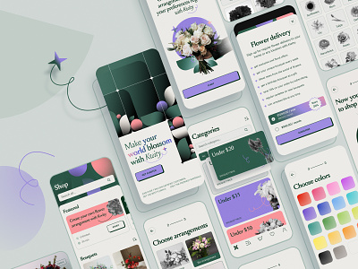 Case Study: Flower Store App animation app app design branding design ecommerce florist flowers graphic design illustration interaction design interface mobile mobile app motion graphics ui user experience user interface ux web design