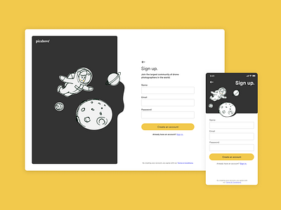 Daily UI - Day 1 / Sign up dailyui login login screen responsive sign up screen signin signup yellow screen