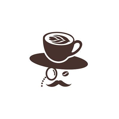 Cafe Logo For Sale brewery brown coffee cup design dynamic game hat illustration logo logo design luxurious man modern mustache rich ui vintage x v n a d g j l p i y r w f h