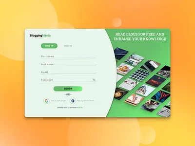 Sign up page branding design icon illustration logo typography ui ui ux ux vector