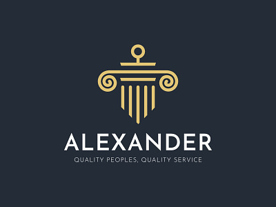 Alexander - Lawyer Logo attorney logo barrister logo corporate engineer logo firm logo identity judge logo law firm law firm logo law office lawyer lawyer letter logo lawyer logo logodesign logomark luxury modern law office logo rimongraphics surgeon logo