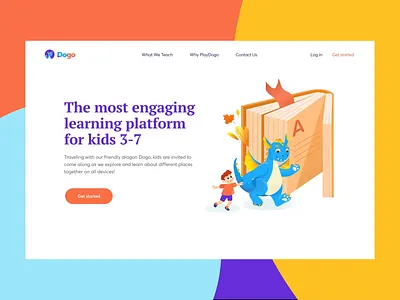 Playdogo Website Interaction cuberto development digital education graphics icons illustration interaction kids learning motion design ui ux web interface website