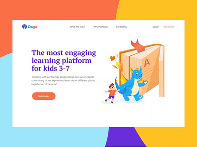 Playdogo Website Interaction cuberto development digital education graphics icons illustration interaction kids learning motion design ui ux web interface website