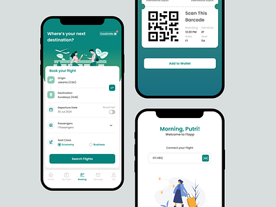 Connect your flight. android app flat flight ios mobile travel ux