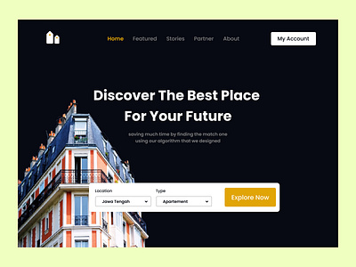 Landing Page Apartement clean ui
