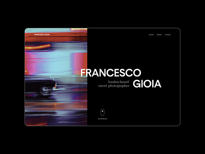 Francesco Gioia - photographer website dark dark landing page dark theme gallery website landing page main page personal website photographer photography portfolio website