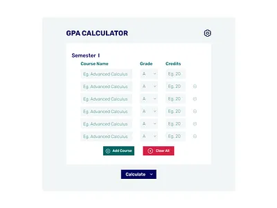 GPA Calculator - Daily UI Design #004 design illustration logo responsive ui web design webflow website website concept wordpress