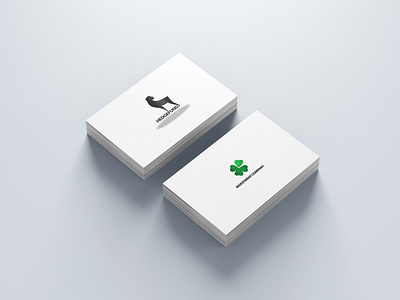 business cards x2 animal logo branding business cards design finance gradient green icon illustration illustrator investment logo lucky money two vector white x2