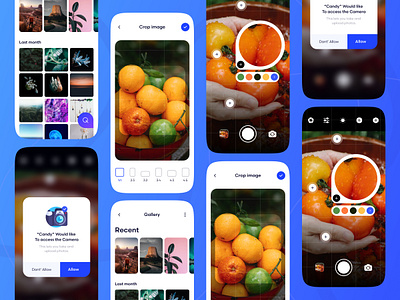 Candy Camera & Color Picker Mobile App 3d map banners camera app card design filter illustration logo newsletters saas app saas web ui uiux ux web