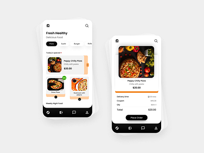 Delicious Food UI app branding design food minimal ui ui design