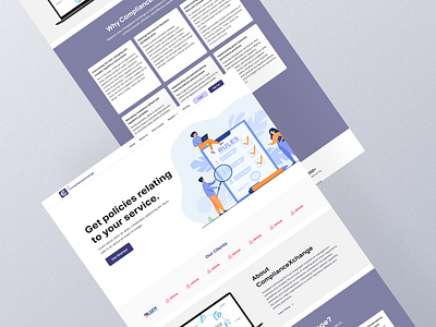Compliance Platform compliance design landing page management policies user interface design webapp