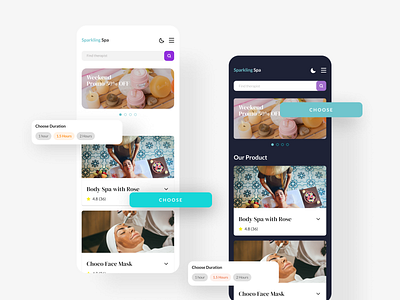 Sparkling Spa Mobile App app clean dribbble figma mobile app mobile design spa ui uidesign