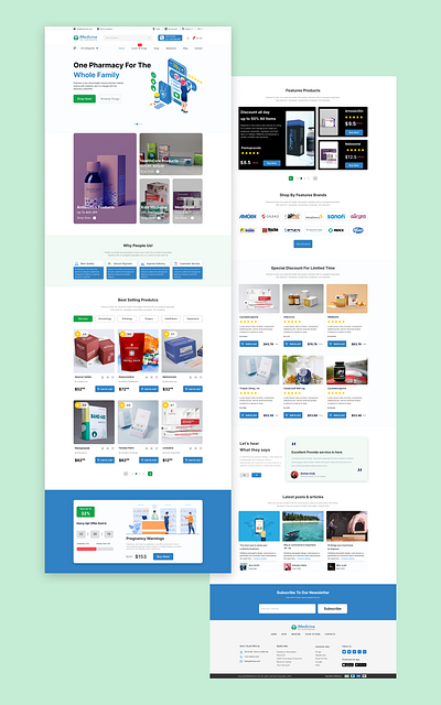 E-Pharmacy Store Landing page drugs website ecommerce ecommerce ui ecommerce website design epharmacy landing page estore ui graphic design landing page landing page design medicine ui medicine website pharmacy website design ui landing page ui ux ui website ux ui web design web ui website redesign