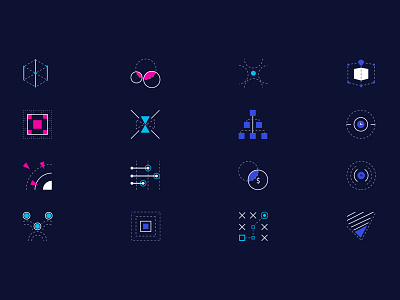 Icon Set for Immersive Labs branding cyber dark mode icon set saas security